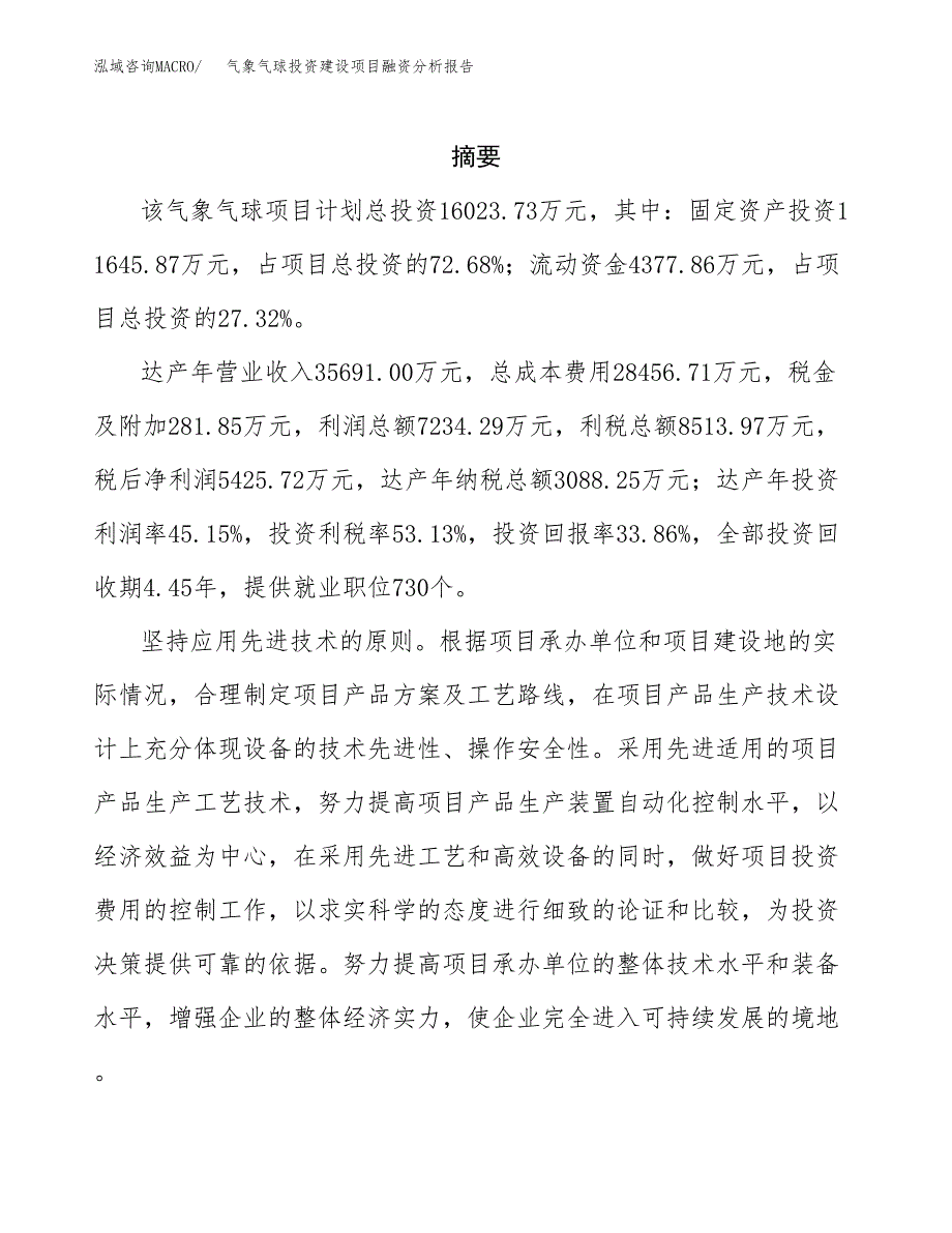 气象气球投资建设项目融资分析报告.docx_第2页