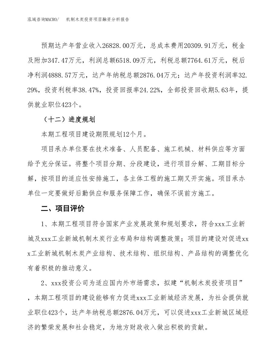 机制木炭投资项目融资分析报告.docx_第3页