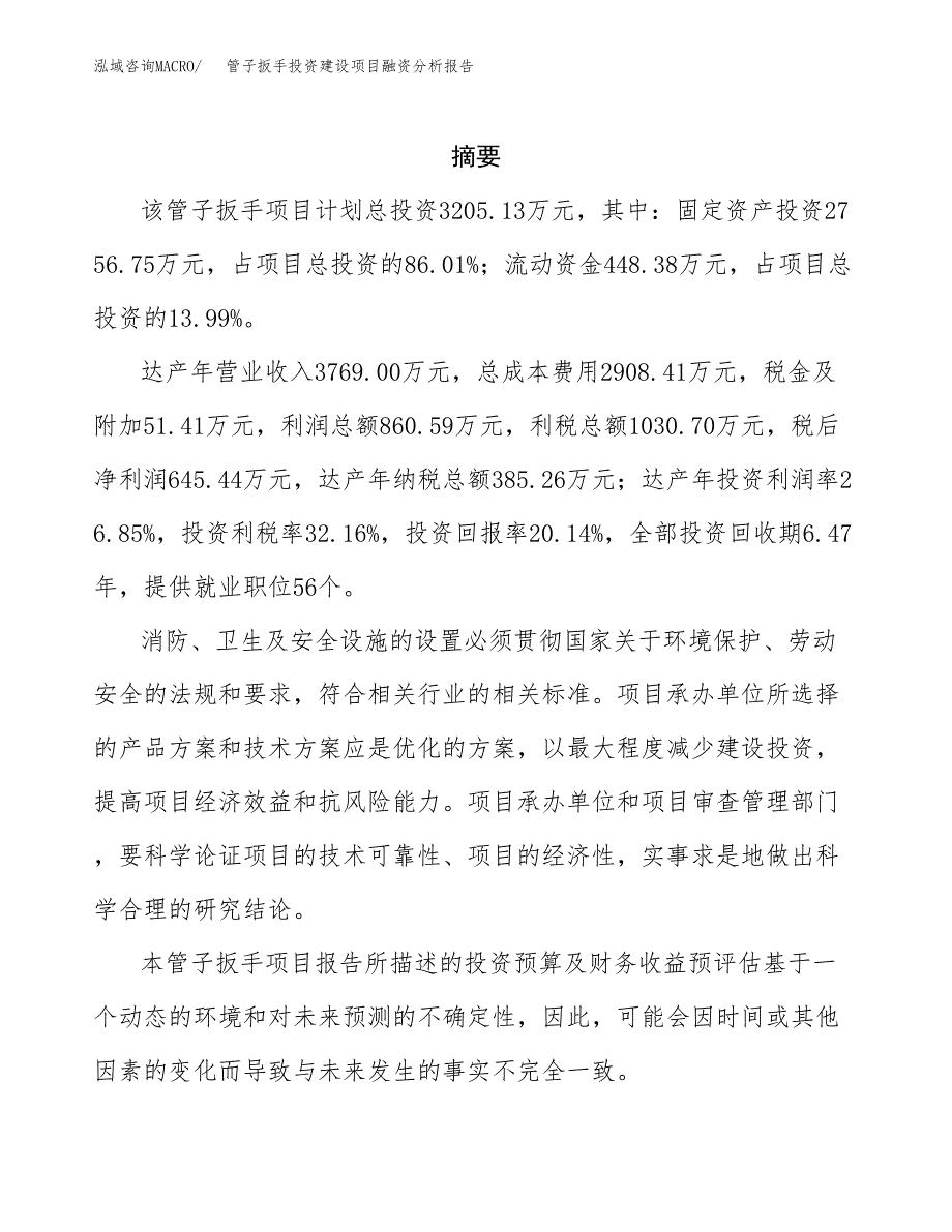 管子扳手投资建设项目融资分析报告.docx_第2页