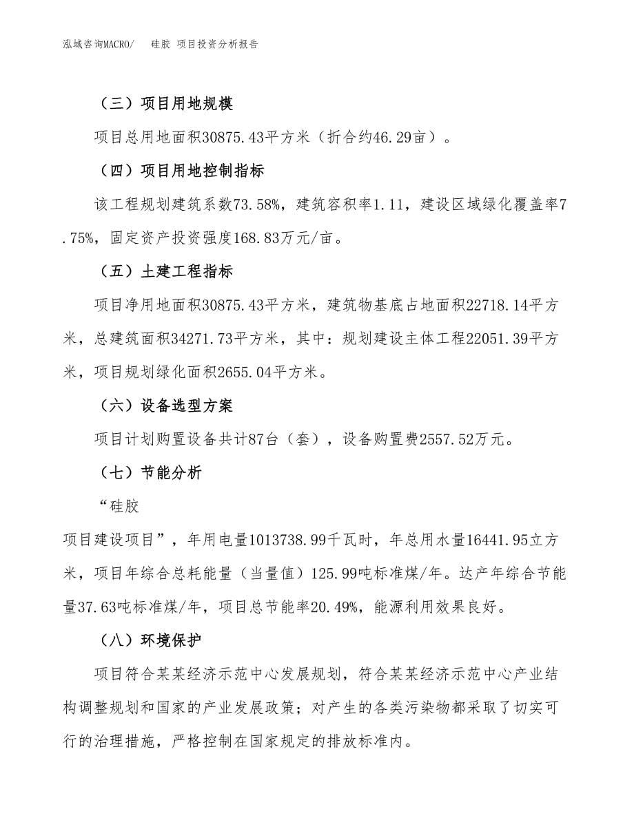 硅胶 项目投资分析报告（总投资11000万元）（46亩）_第5页