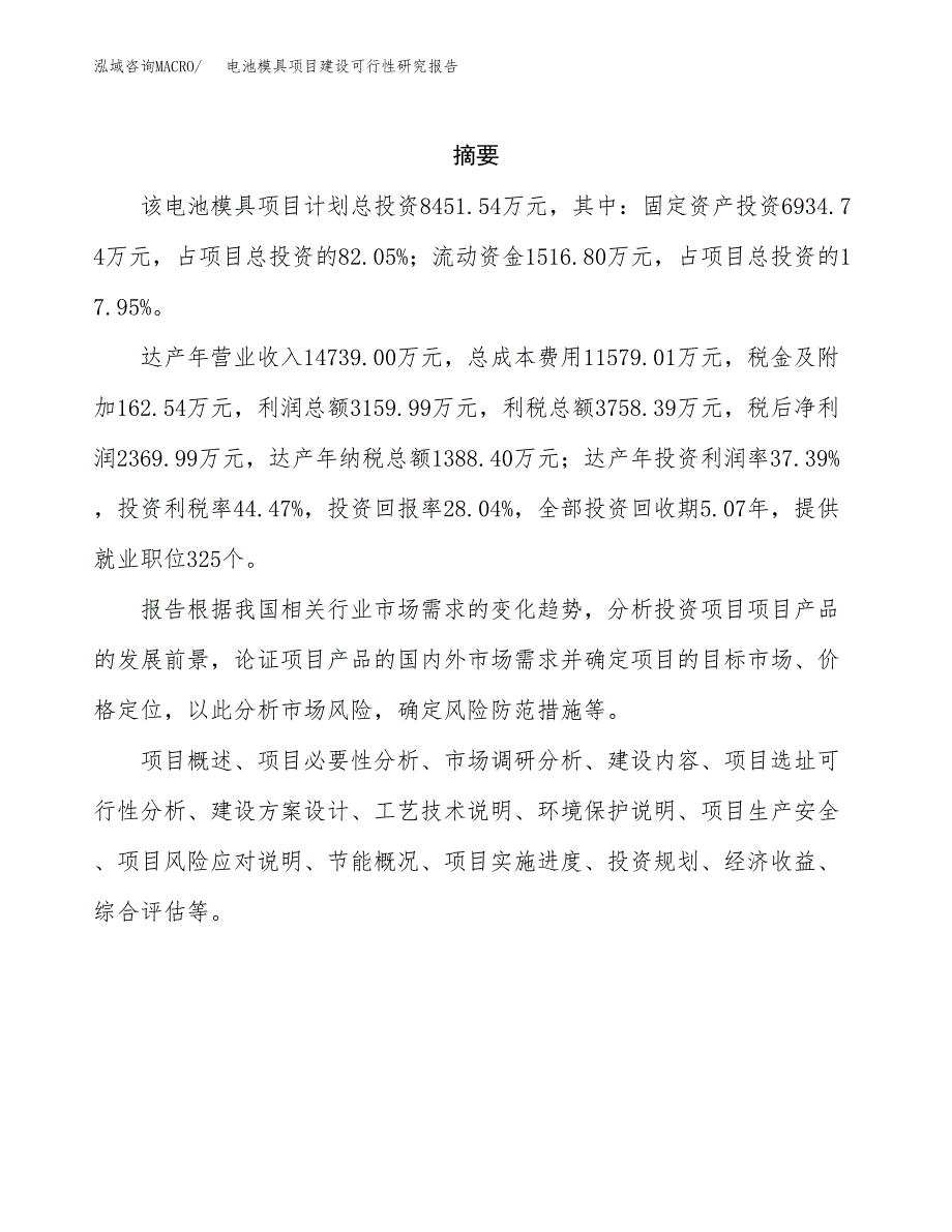 电池模具项目建设可行性研究报告.docx_第2页