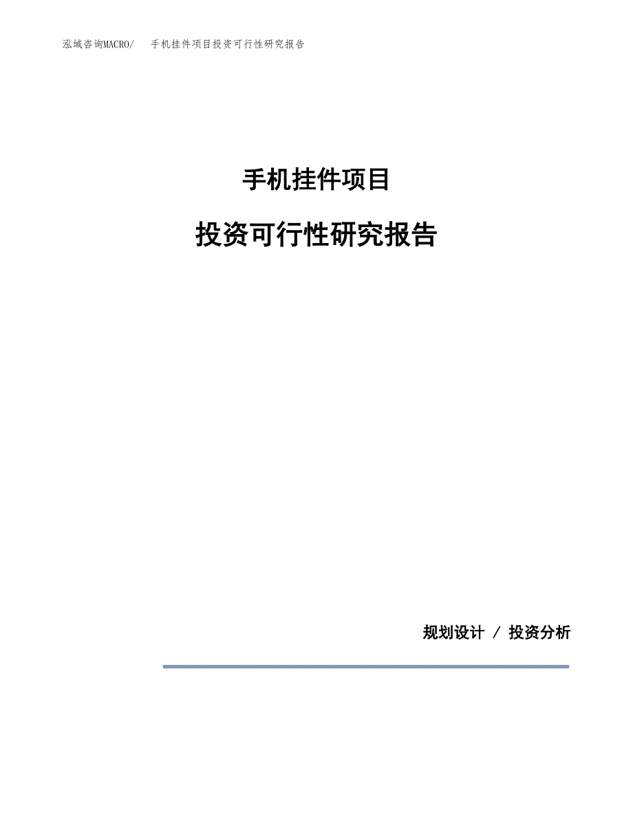 手机挂件项目投资可行性研究报告.docx_第1页