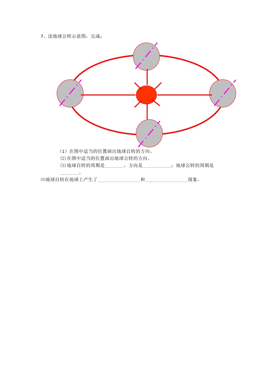 地理人教版初一上册地球运动的_第3页