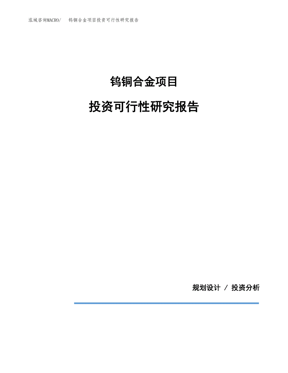 钨铜合金项目投资可行性研究报告.docx_第1页