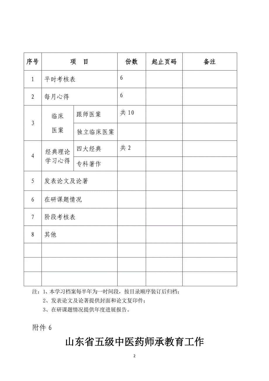 山东省五级师承学习档案表剖析_第2页