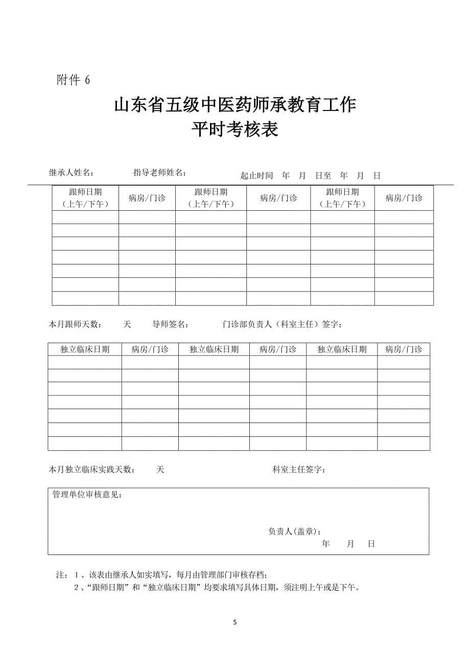 山东省五级师承学习档案表剖析_第5页