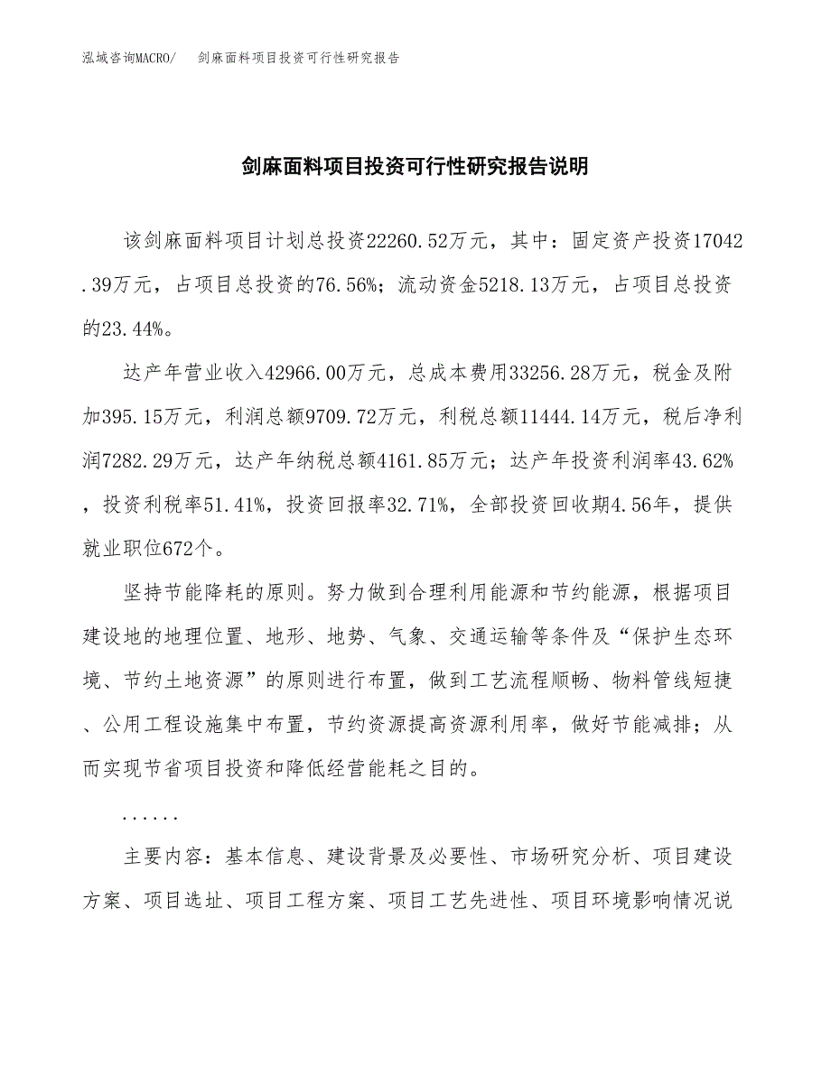 剑麻面料项目投资可行性研究报告.docx_第2页