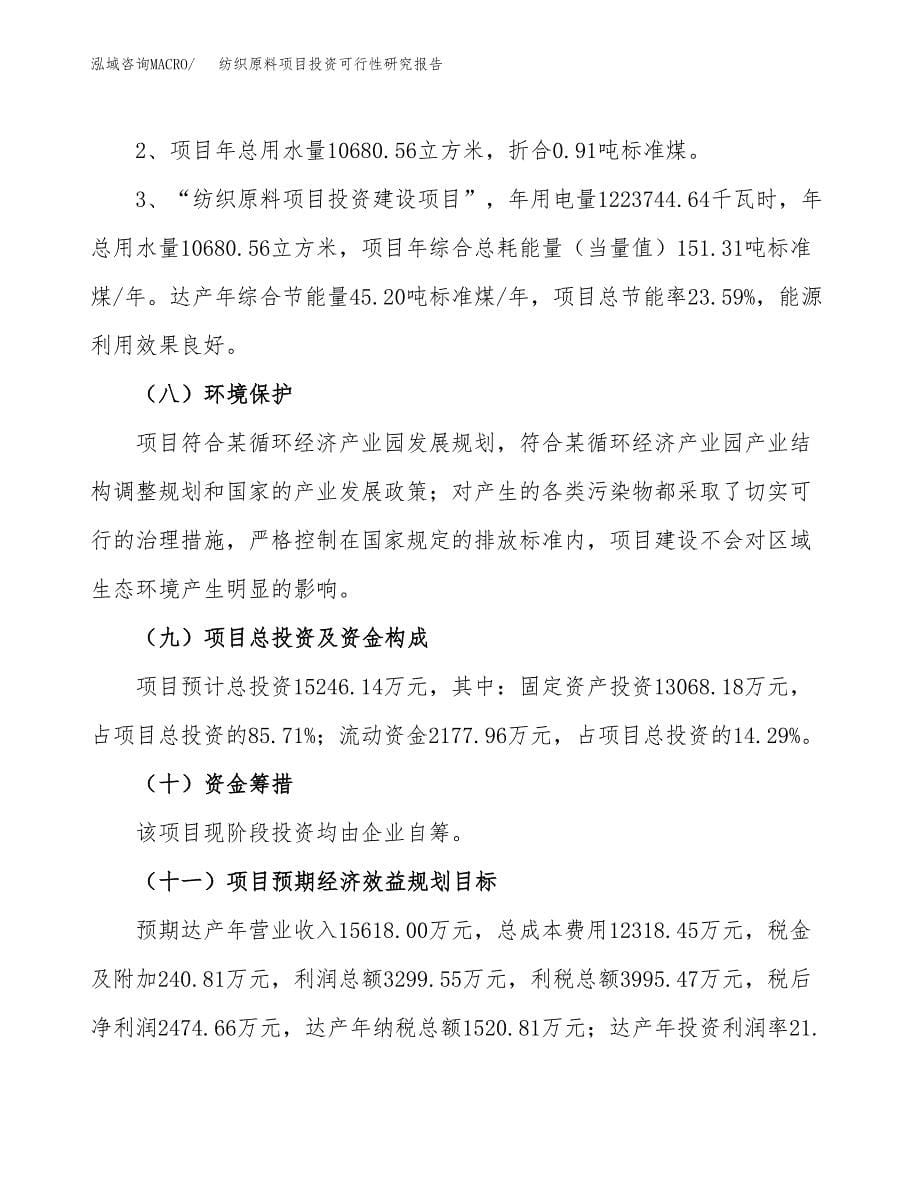 纺织原料项目投资可行性研究报告.docx_第5页