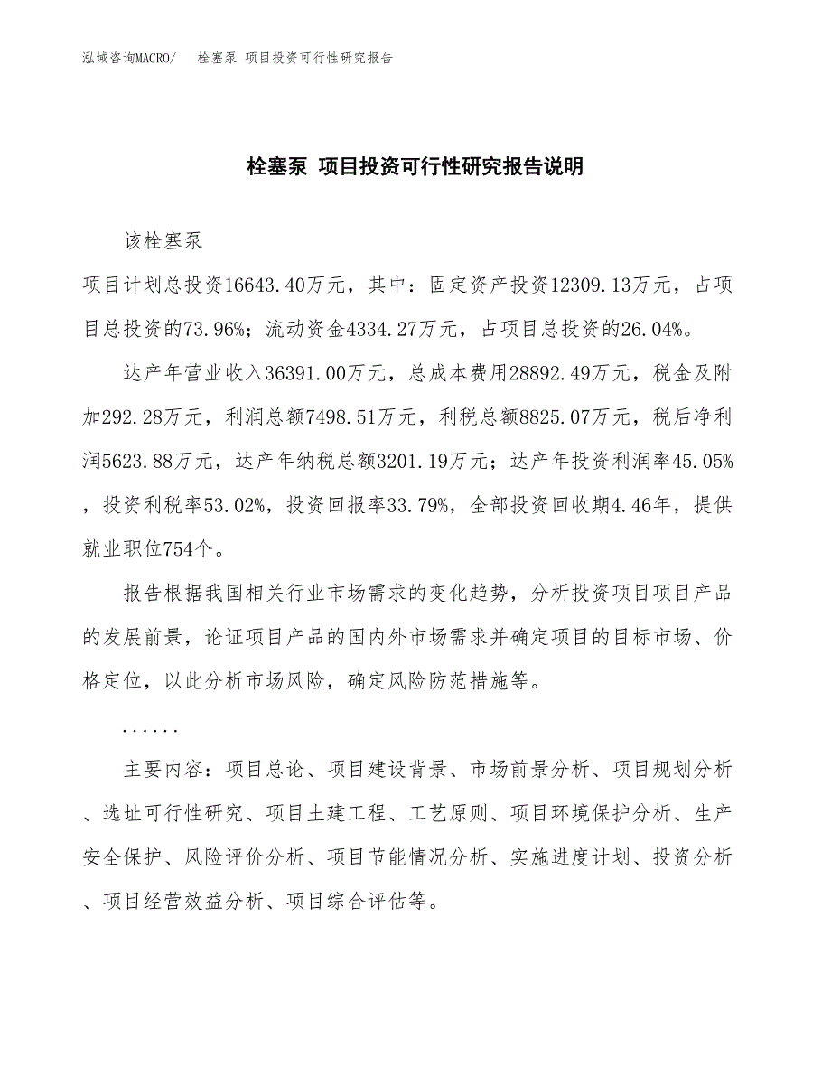 栓塞泵 项目投资可行性研究报告.docx_第2页