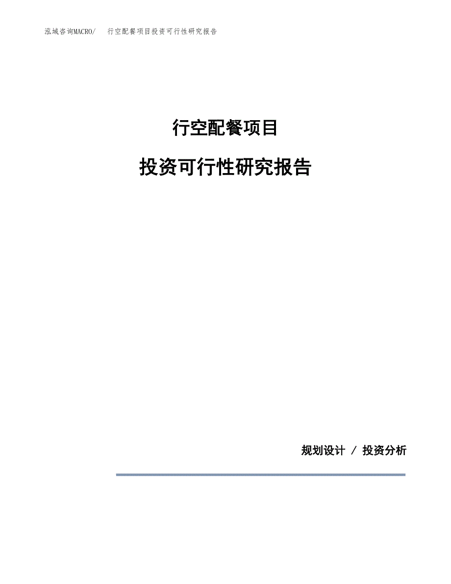 行空配餐项目投资可行性研究报告.docx_第1页