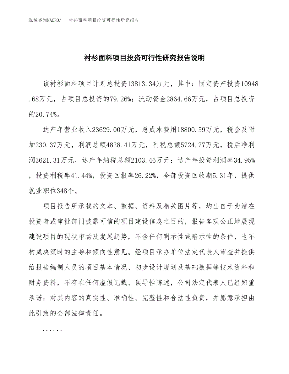 衬衫面料项目投资可行性研究报告.docx_第2页