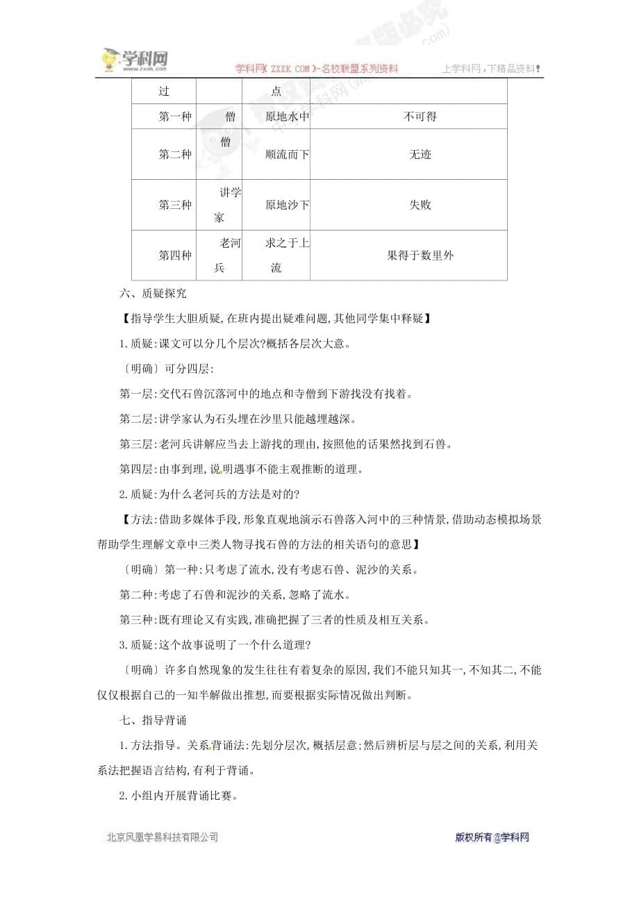 人教版部编初一下册24.河中石兽教学设计_第5页