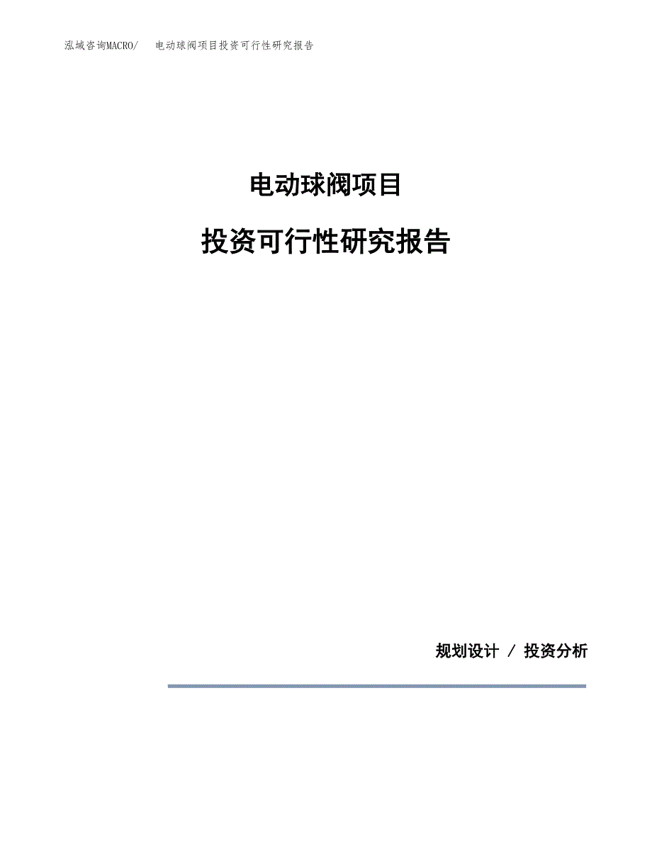 电动球阀项目投资可行性研究报告.docx_第1页