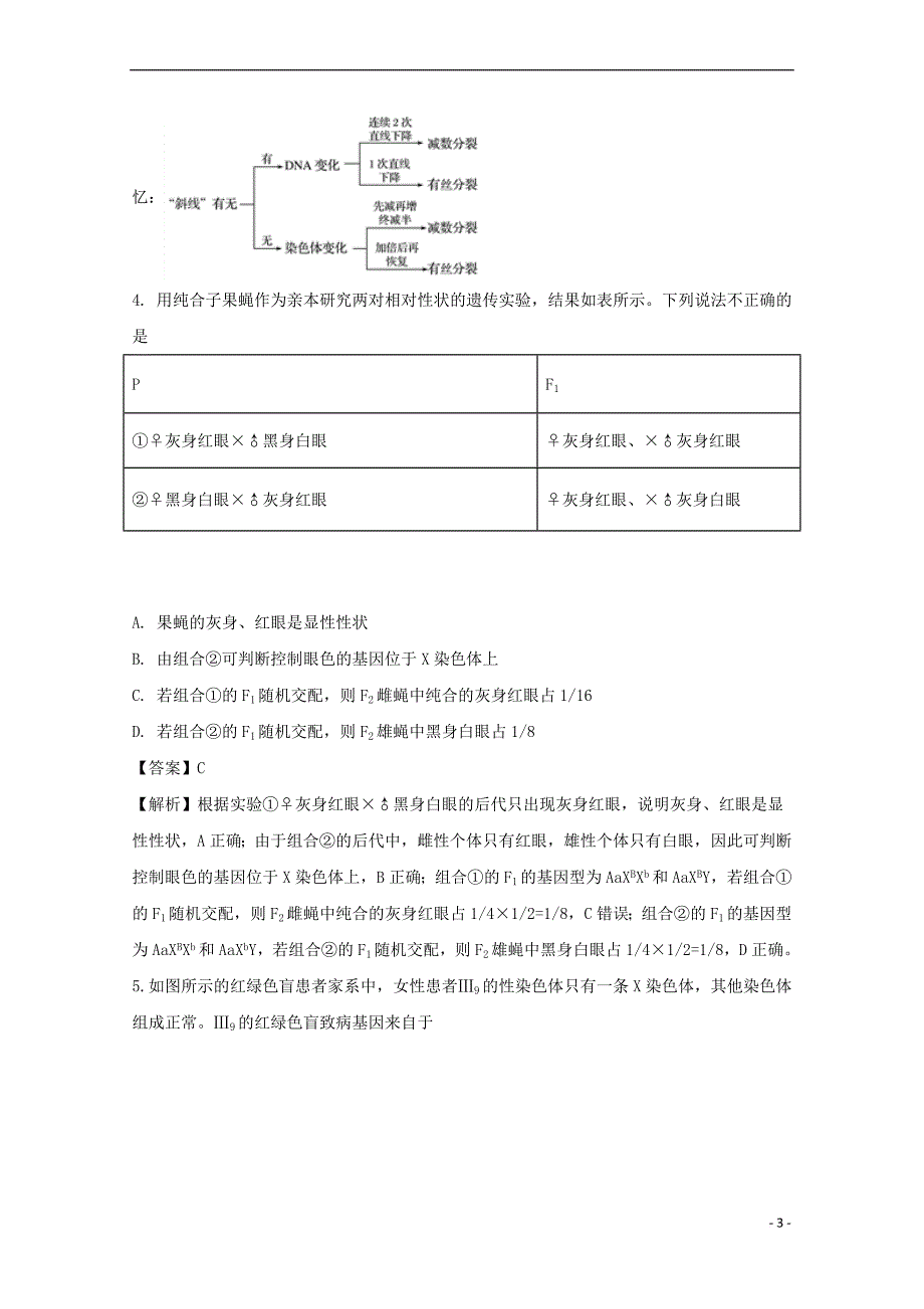 安徽省2017－2018学年高二生物上学期第一次阶段性考试试题（含解析）_第3页