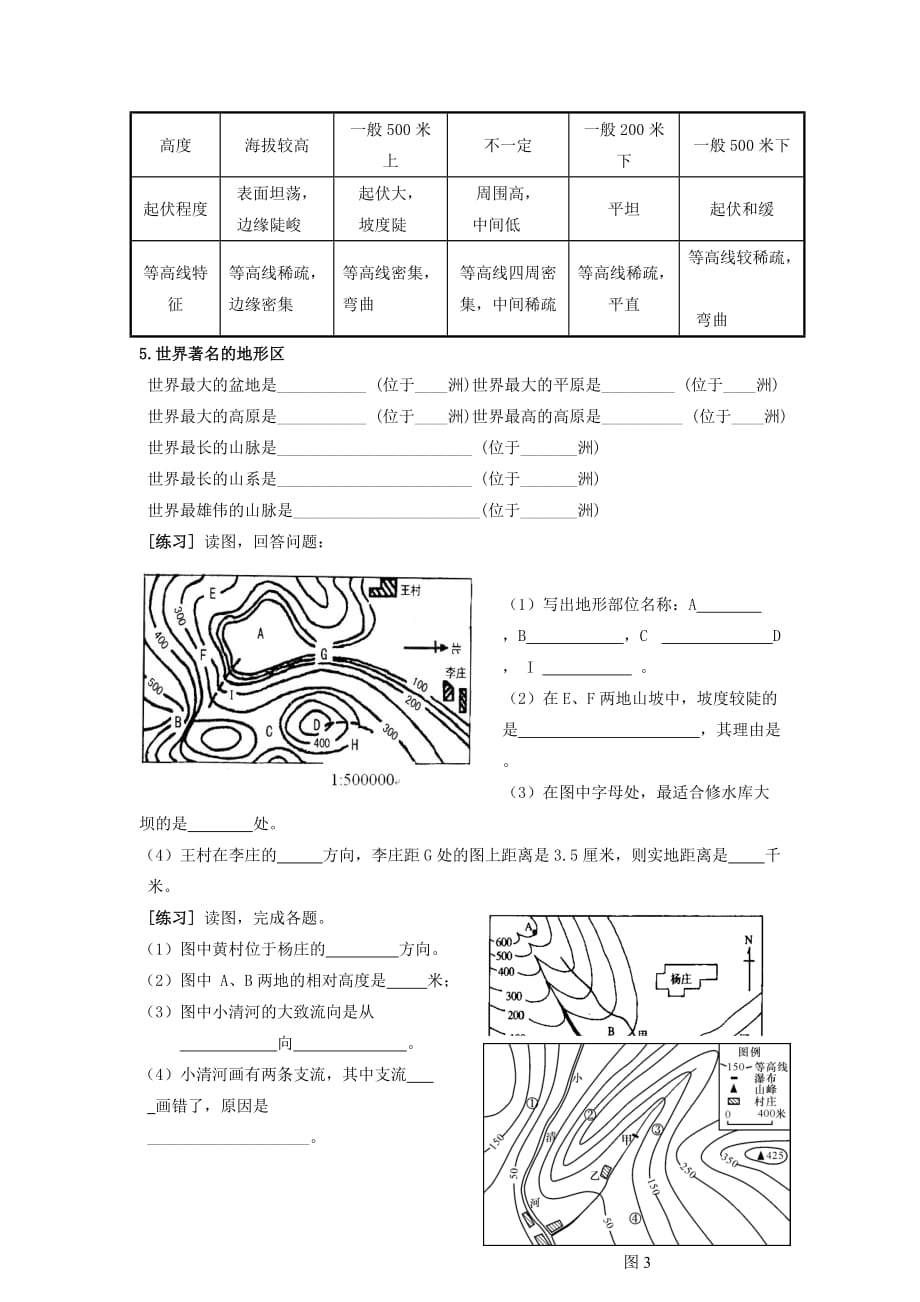 地理人教版初一上册地图 学案_第2页