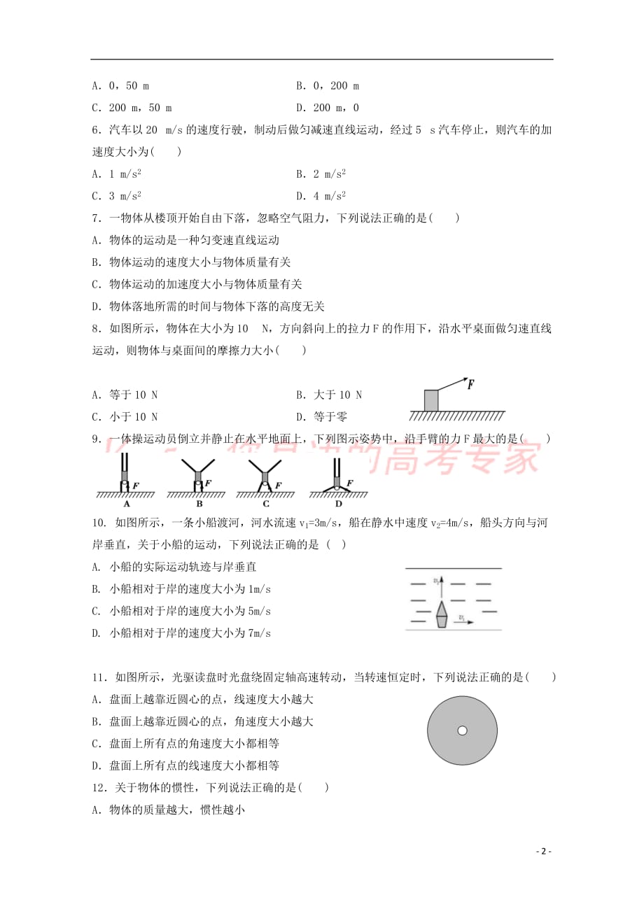 山东省2017－2018学年高二物理下学期期中试题_第2页