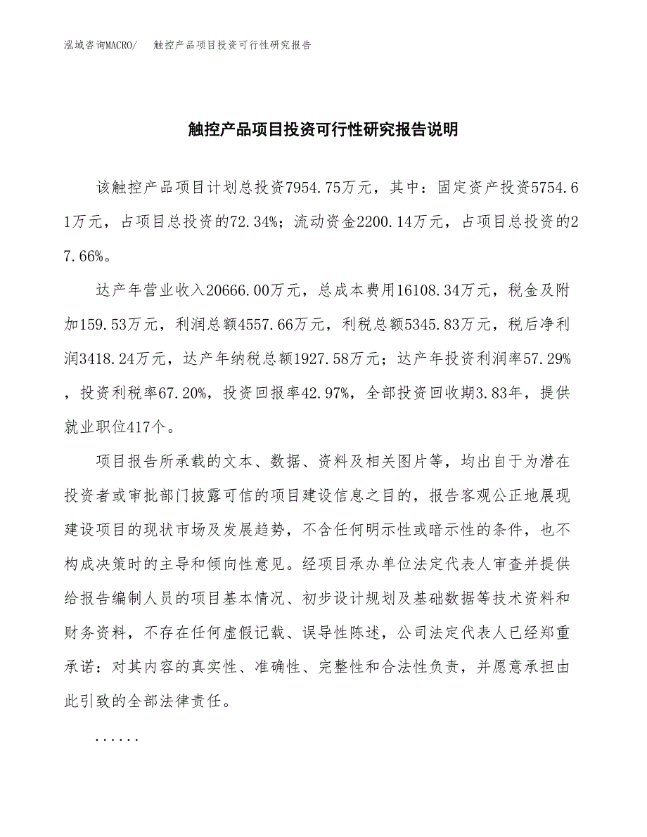 触控产品项目投资可行性研究报告.docx_第2页