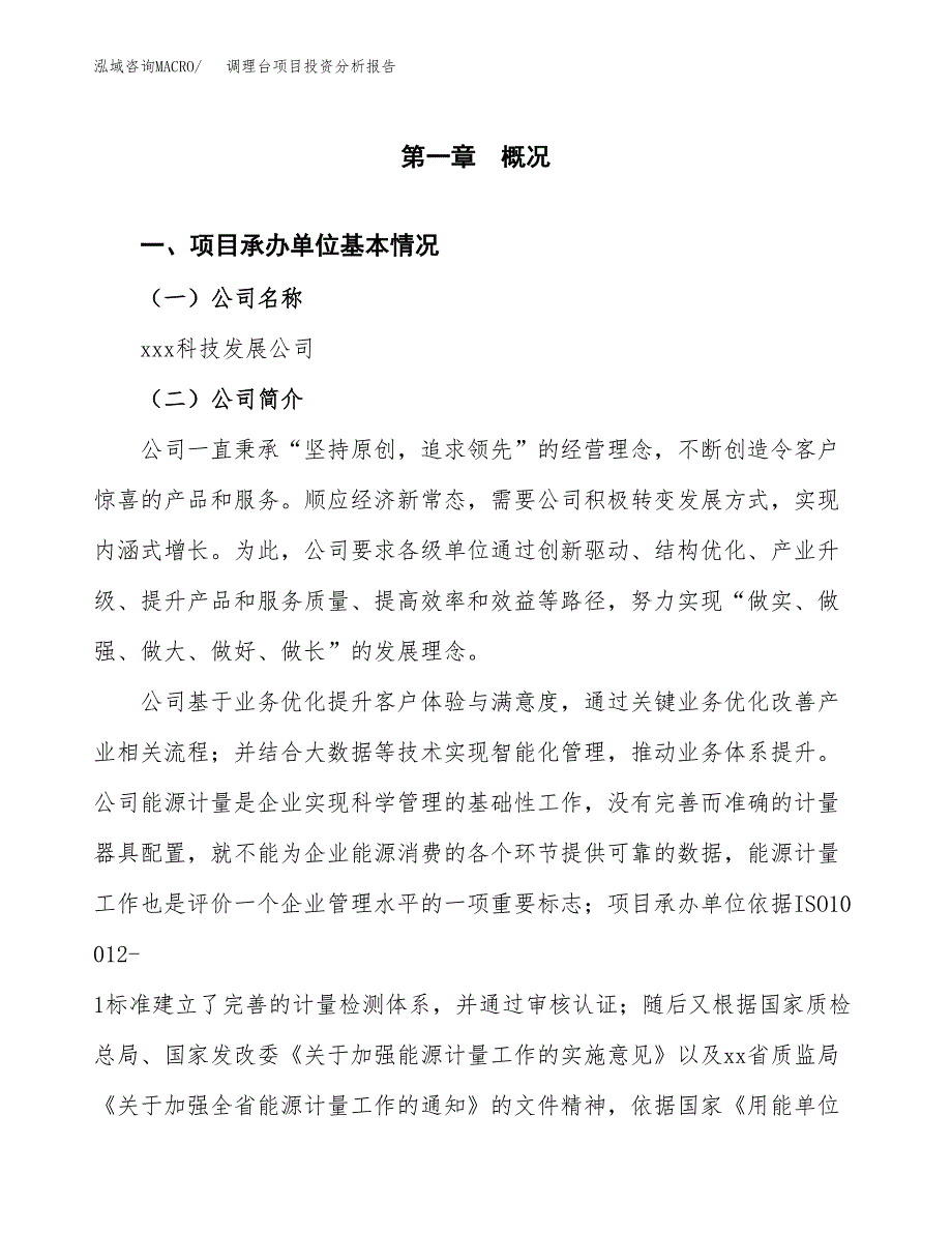 调理台项目投资分析报告（总投资9000万元）（38亩）_第2页