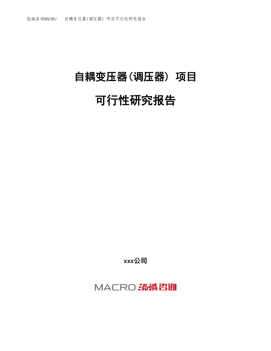 自耦变压器(调压器) 项目可行性研究报告（总投资16000万元）（78亩）_第1页