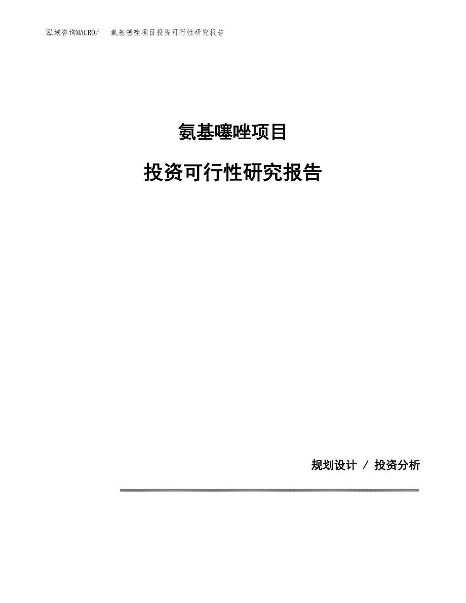 氨基噻唑项目投资可行性研究报告.docx_第1页