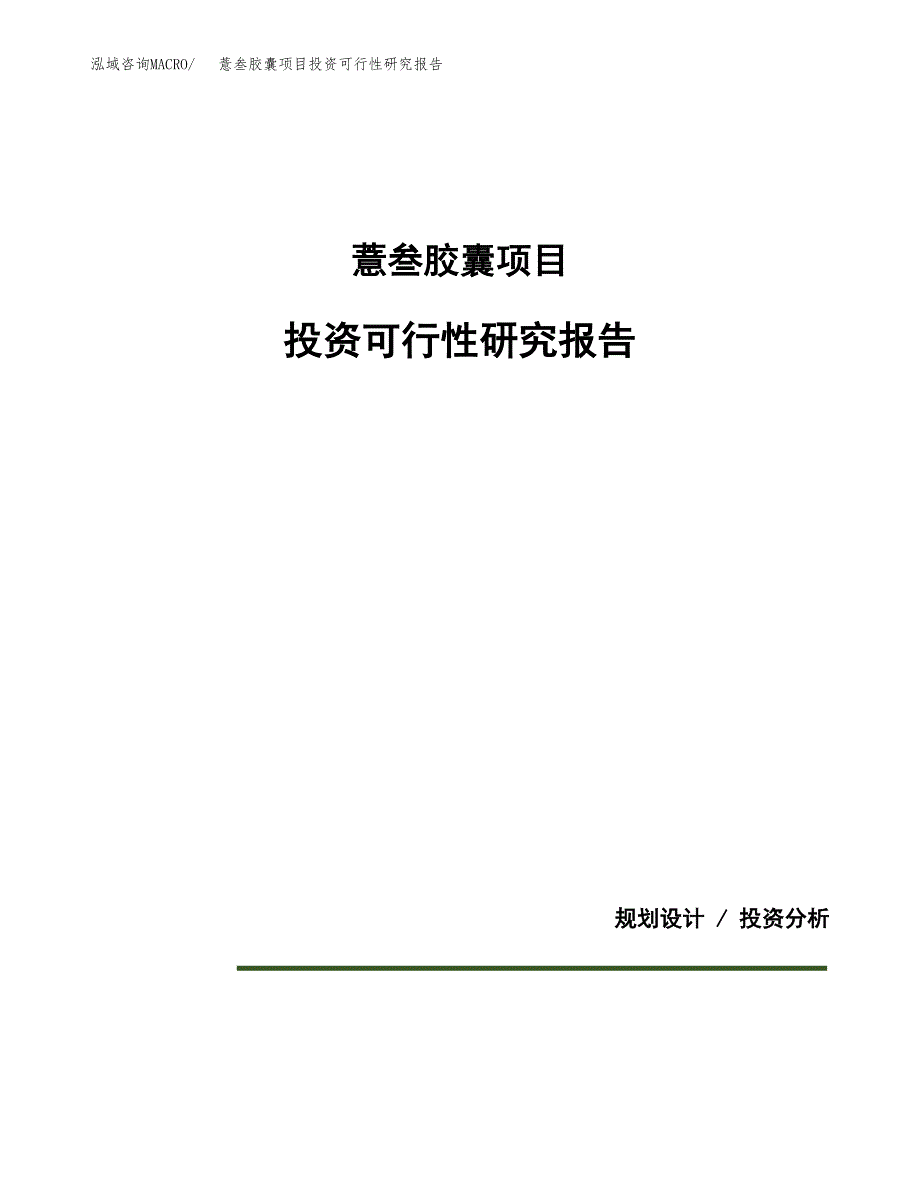 薏叁胶囊项目投资可行性研究报告.docx_第1页