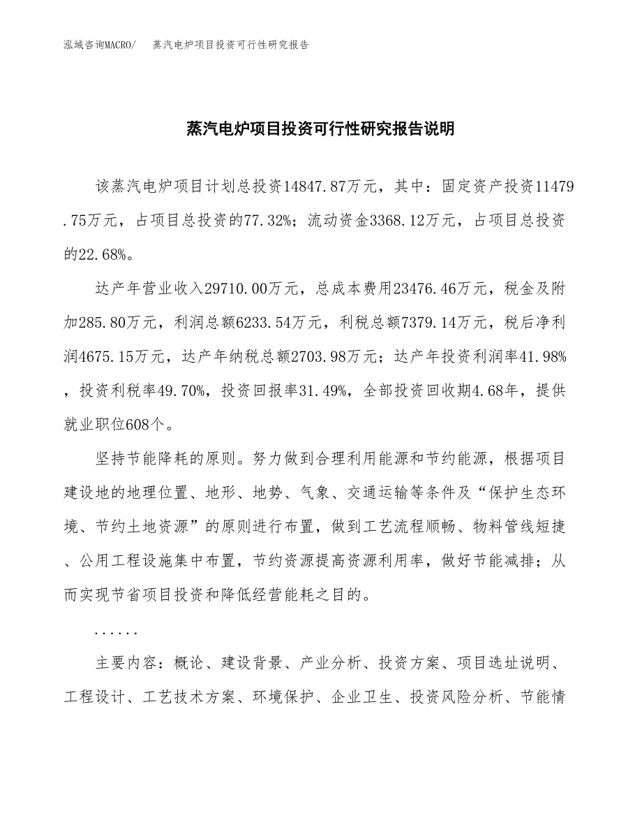 蒸汽电炉项目投资可行性研究报告.docx_第2页