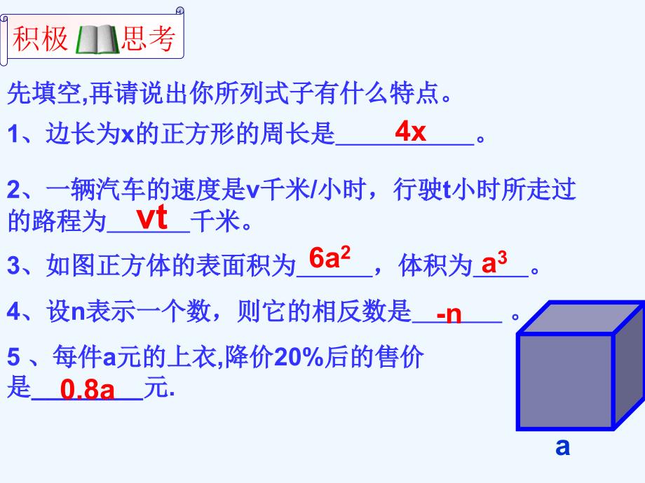 北师大版数学初一上册整式.3整式_第2页