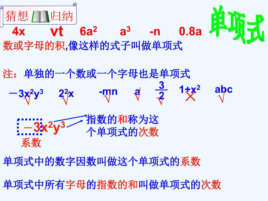 北师大版数学初一上册整式.3整式_第3页