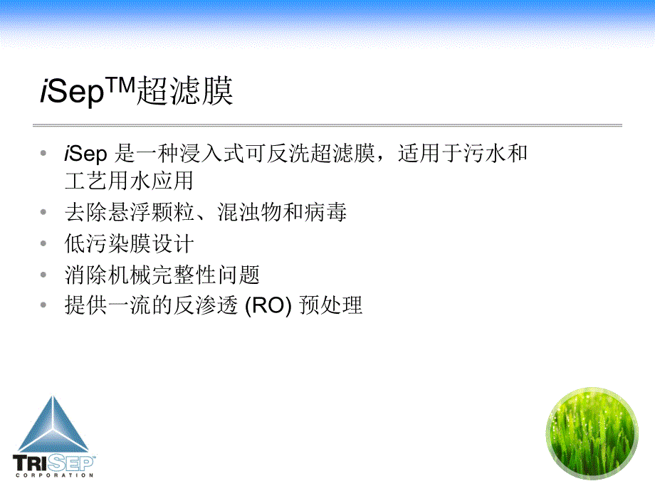 美国Isep浸没式超滤膜演示(最新)讲解_第2页