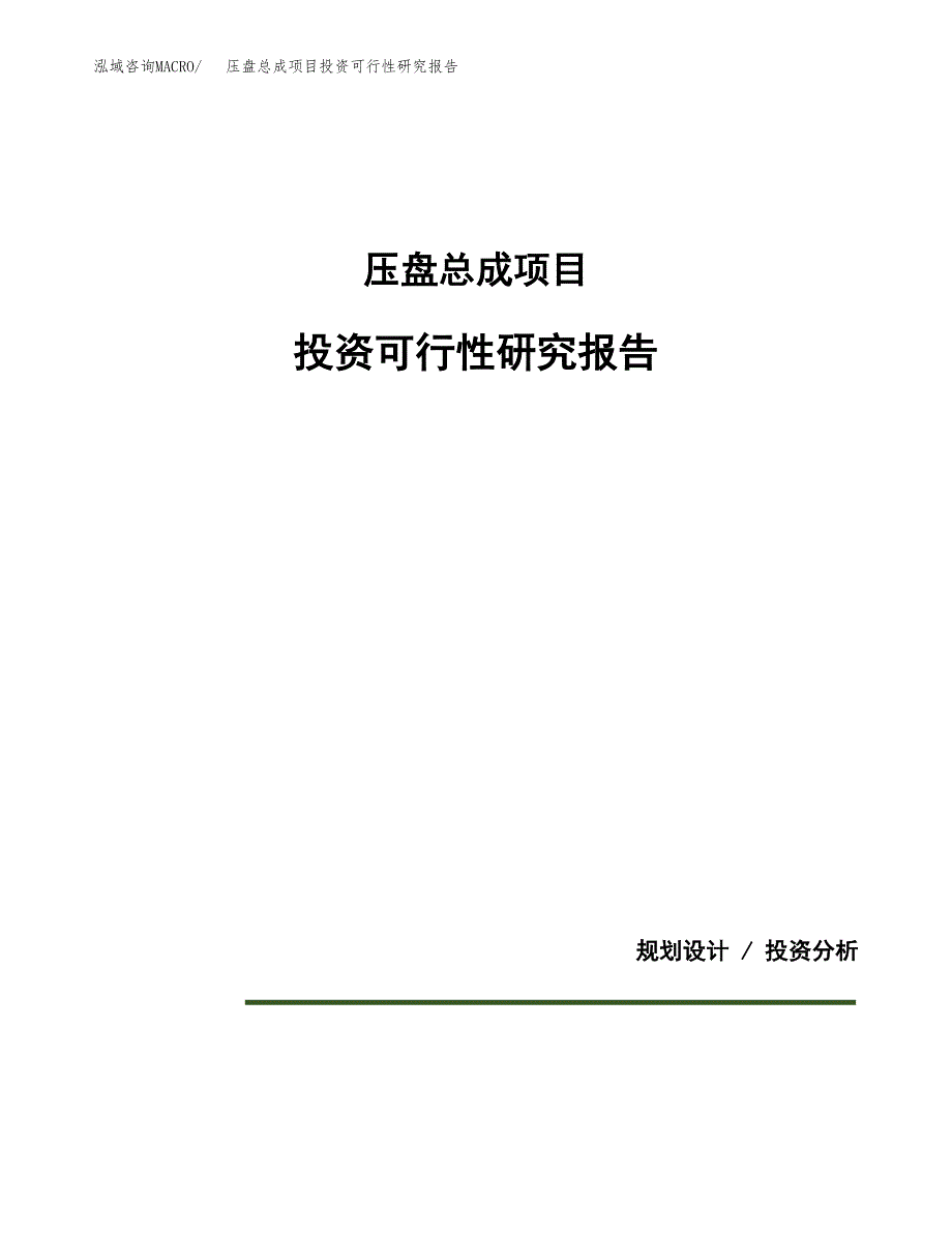 压盘总成项目投资可行性研究报告.docx_第1页