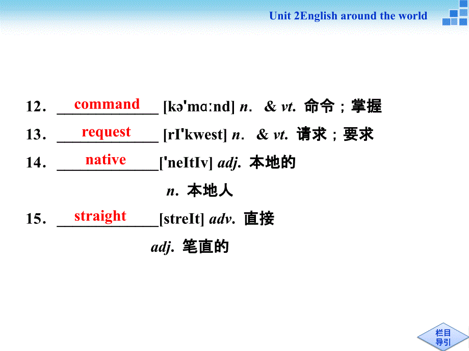 复习课件Unit2English around the world教材_第4页