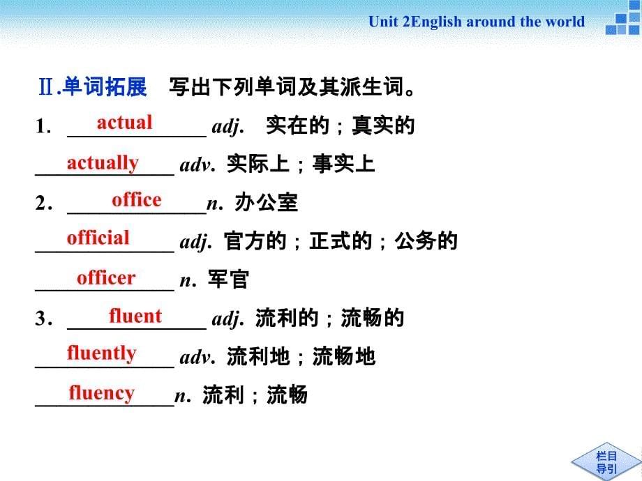 复习课件Unit2English around the world教材_第5页