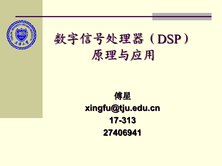 数字信号处理器(DSP)原理与应用.ppt讲解_第1页