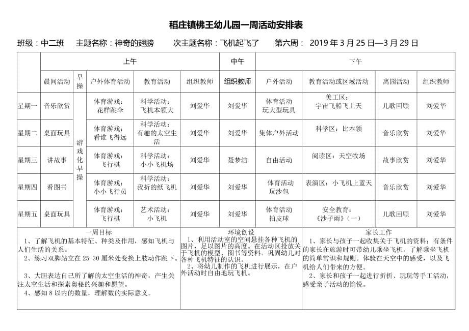 幼儿园中班下一周活动安排表_第5页