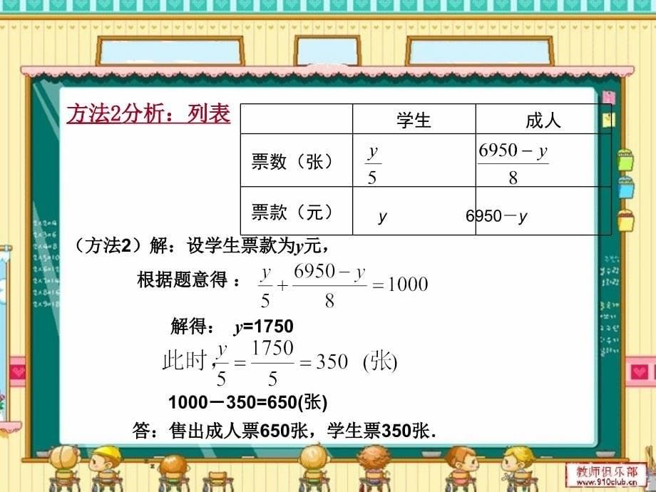 数学北师大版初一上册“希望工程”义演例题讲解PPT_第5页