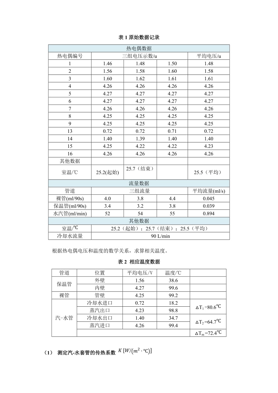 清华大学化工实验基础-传热系数实验报告_第3页