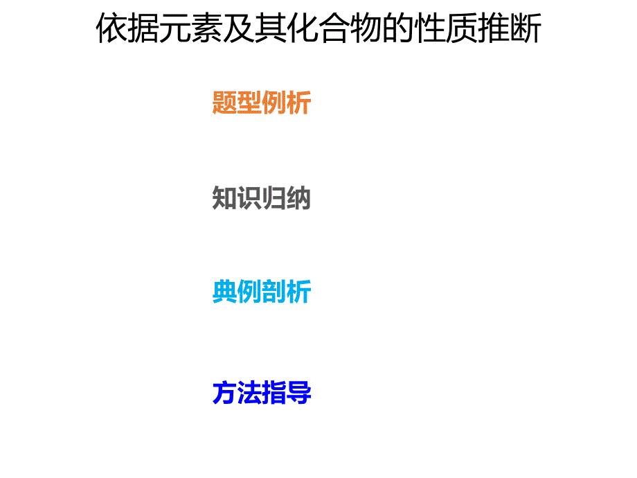 2020年高考化学一轮复习考点《指导2　依据元素及其化合物的性质推断》