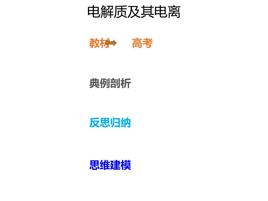 2020年高考化学一轮复习考点《2.2.1 电解质及其电离》