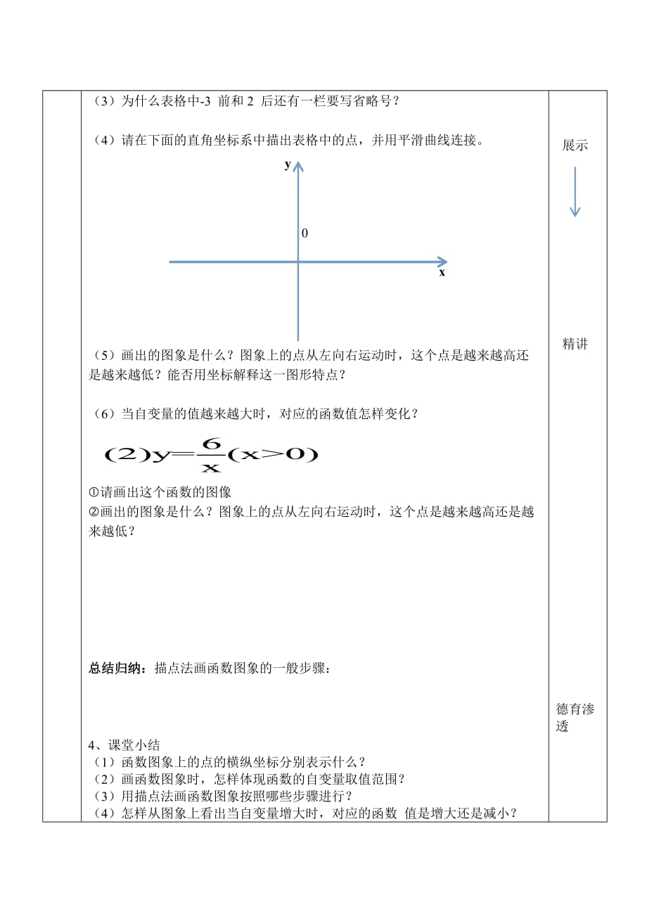 人教版数学初二下册19.1.2 函数的图像_第2页