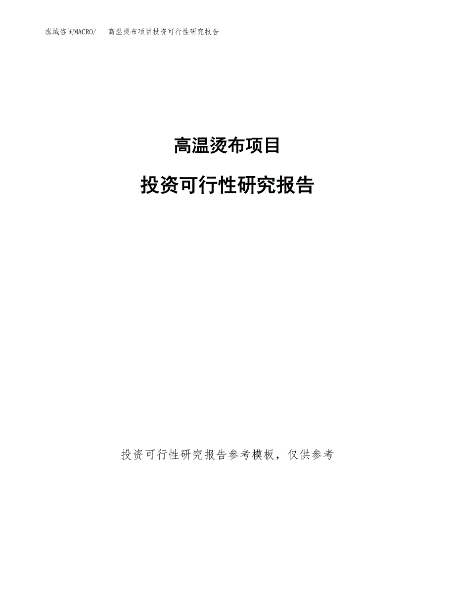 高温烫布项目投资可行性研究报告.docx_第1页