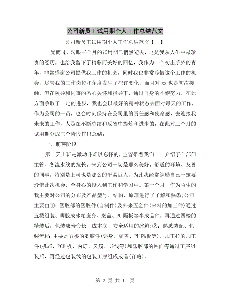 公司新员工试用期个人工作总结范文_第2页