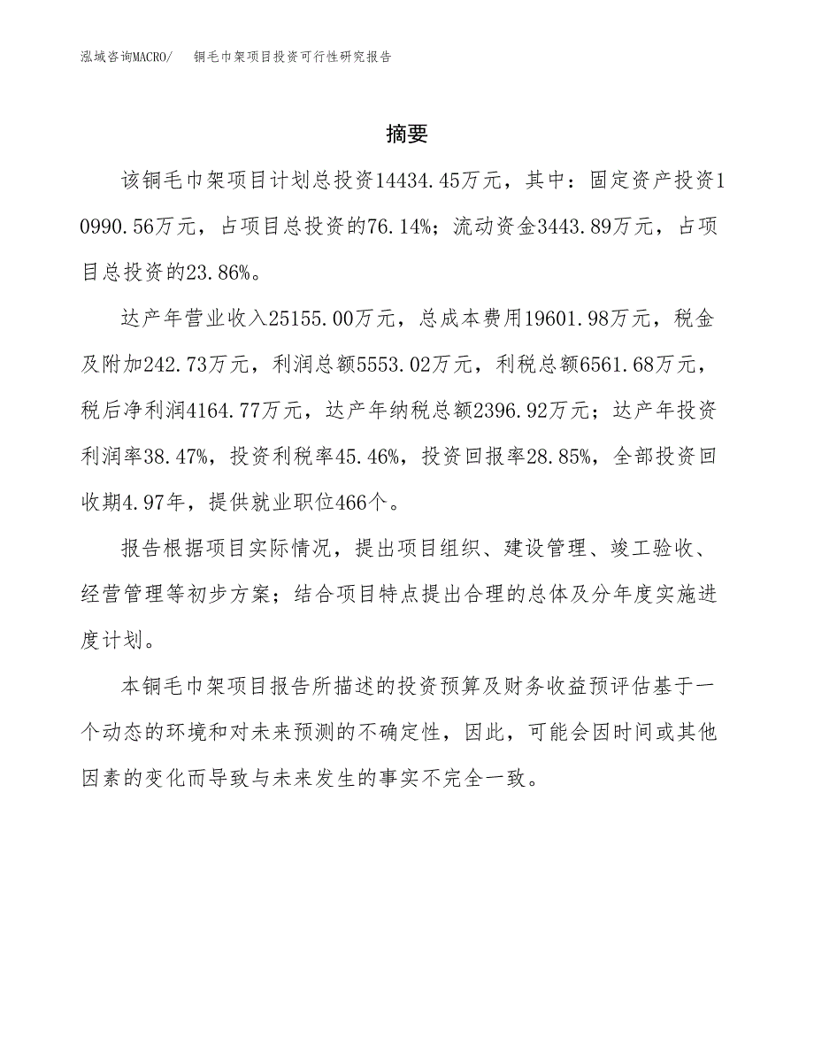 铜毛巾架项目投资可行性研究报告.docx_第2页