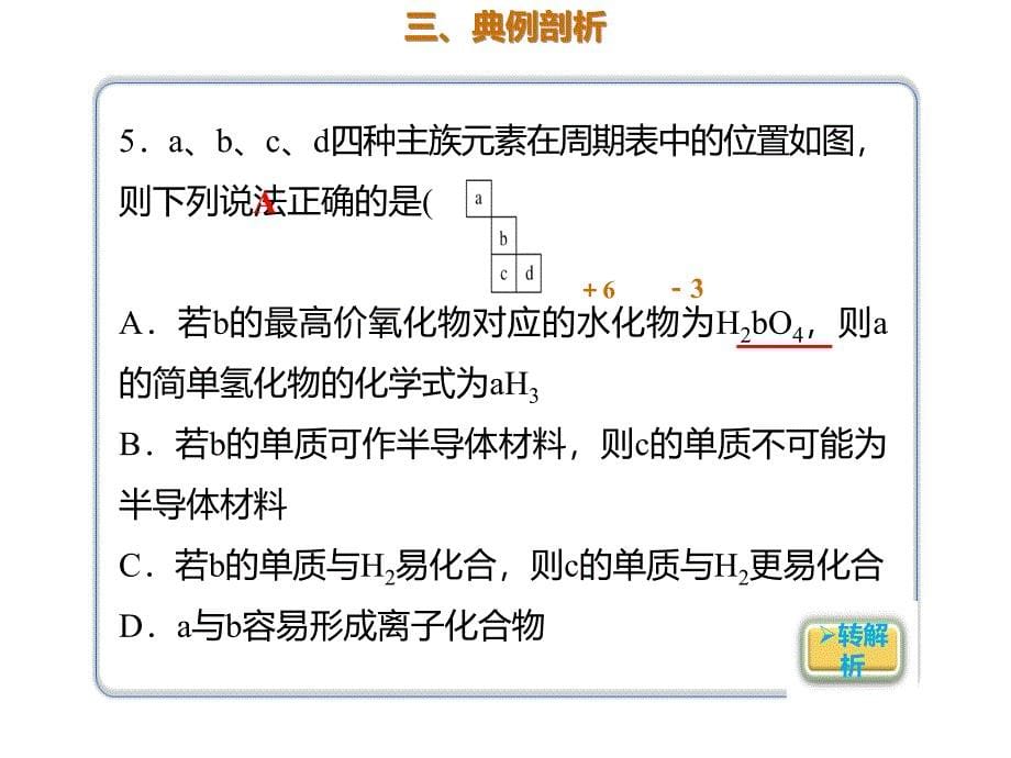 2020年高考化学一轮复习考点《指导3　依据元素周期表的“片段结构”推断元素》_第5页