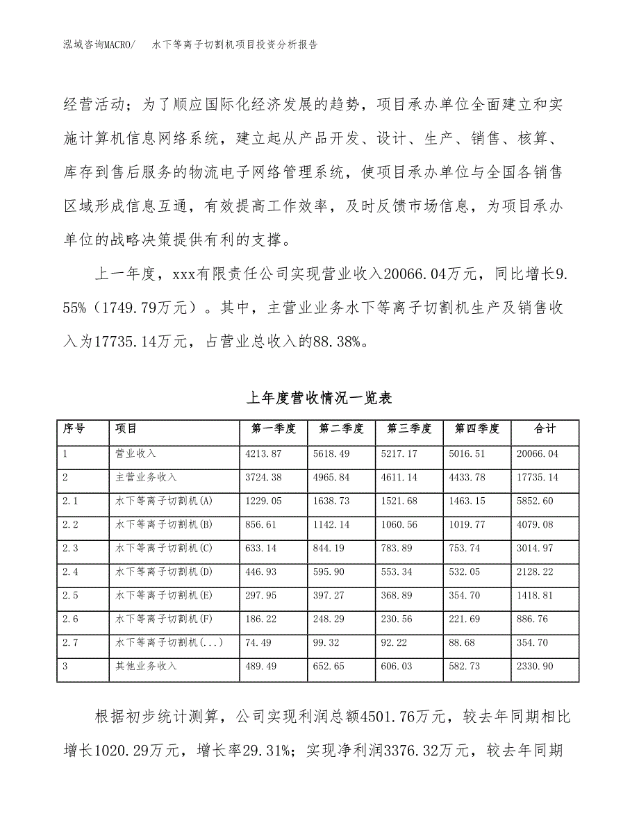 水下等离子切割机项目投资分析报告（总投资19000万元）（86亩）_第3页