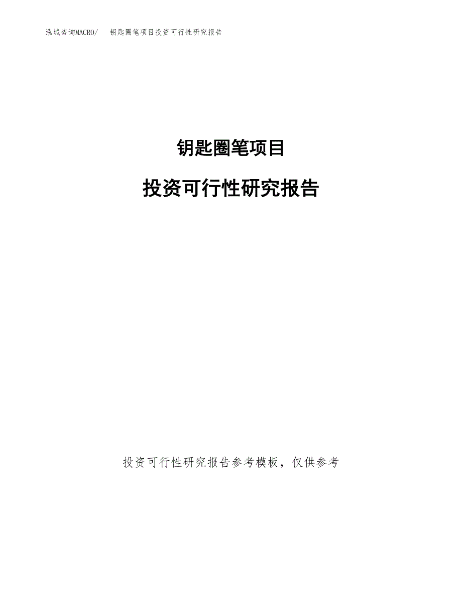 钥匙圈笔项目投资可行性研究报告.docx_第1页