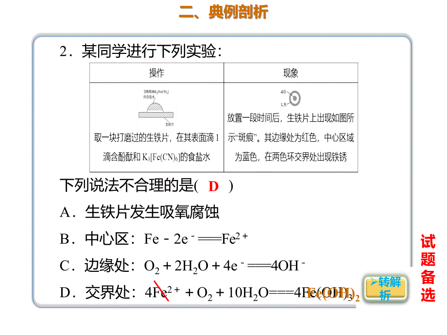 2020年高考化学一轮复习考点《6.3.3 金属的腐蚀和防护》_第3页