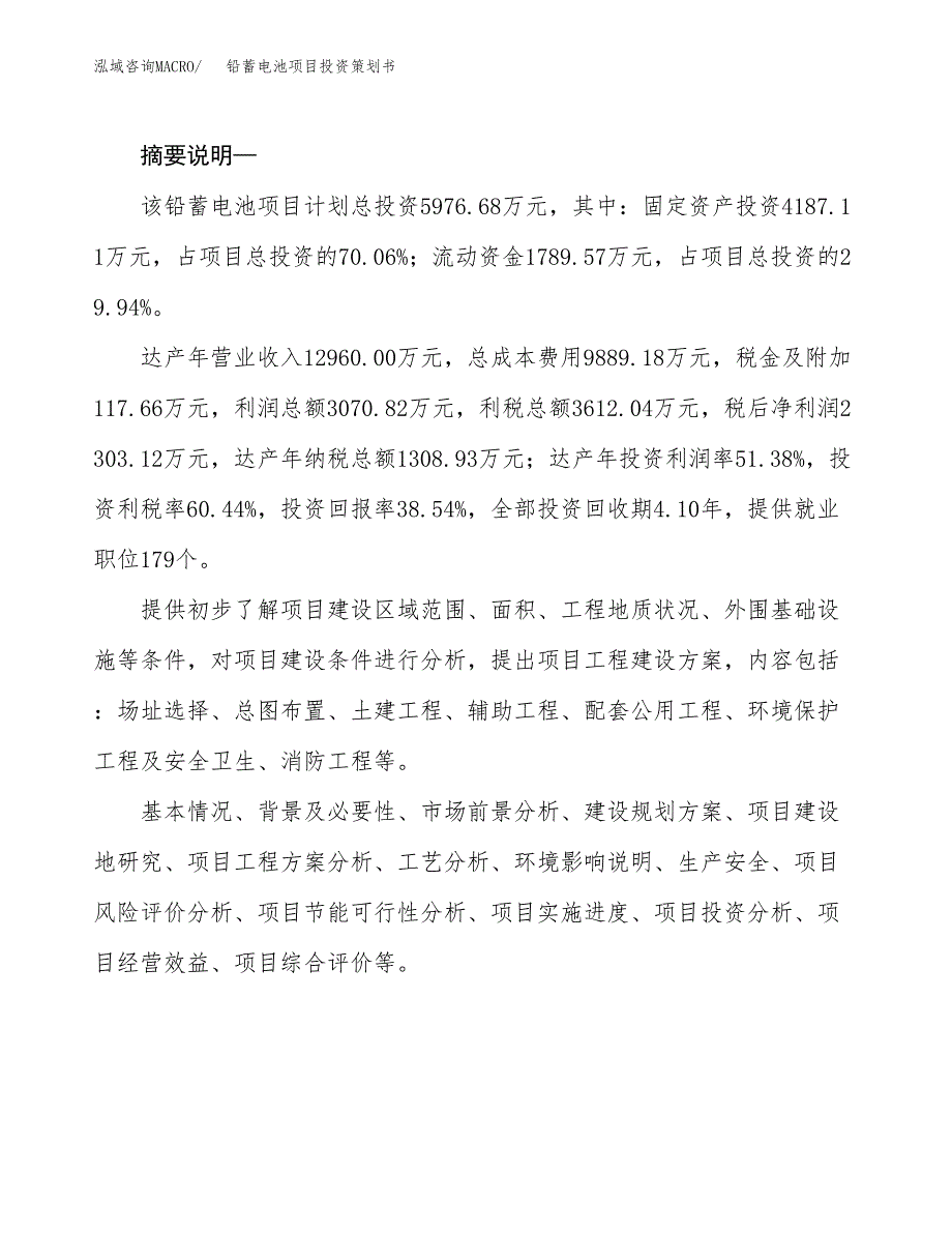 铅蓄电池项目投资策划书.docx_第2页