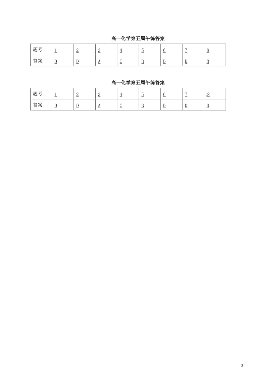 广东省肇庆市高中化学第五周午练 新人教版必修2_第3页