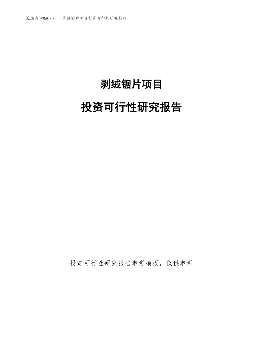 剥绒锯片项目投资可行性研究报告.docx_第1页