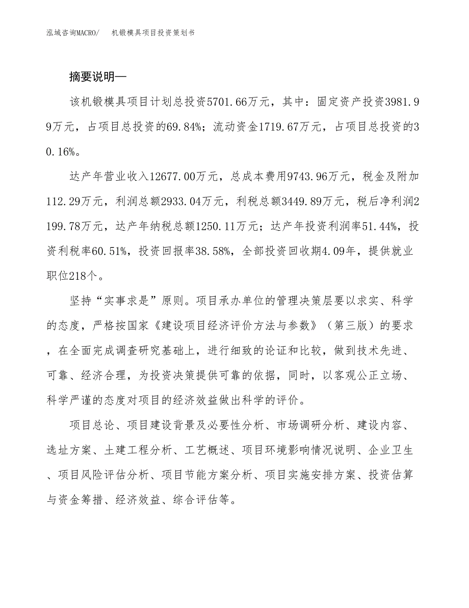 机锻模具项目投资策划书.docx_第2页